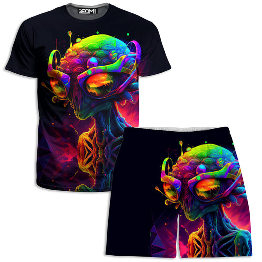 Psychedelic Alien T-Shirt and Shorts Combo, iEDM, | iEDM
