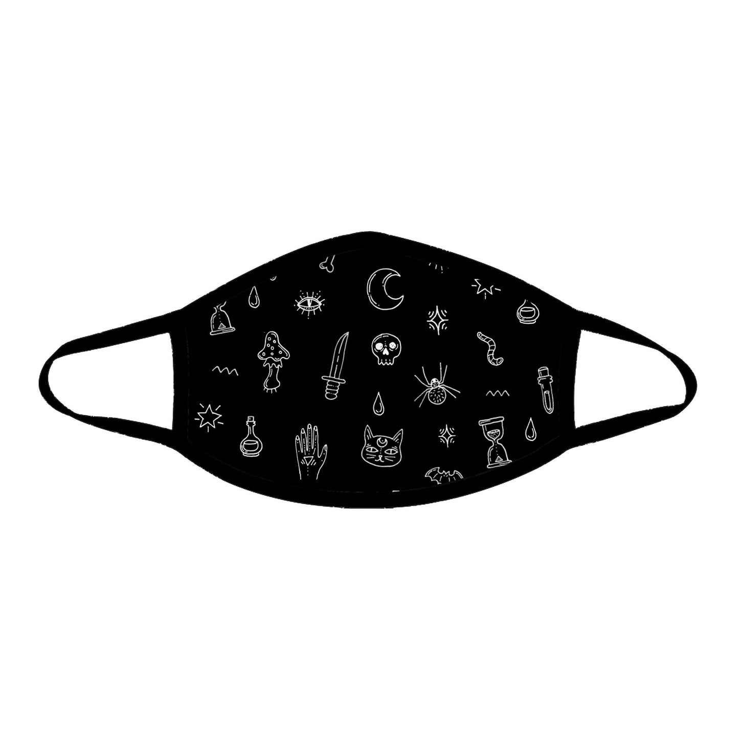 Black Pattern Cloth Face Mask, iEDM, | iEDM