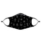 Black Pattern Face Mask With (4) PM 2.5 Carbon Inserts, iEDM, | iEDM