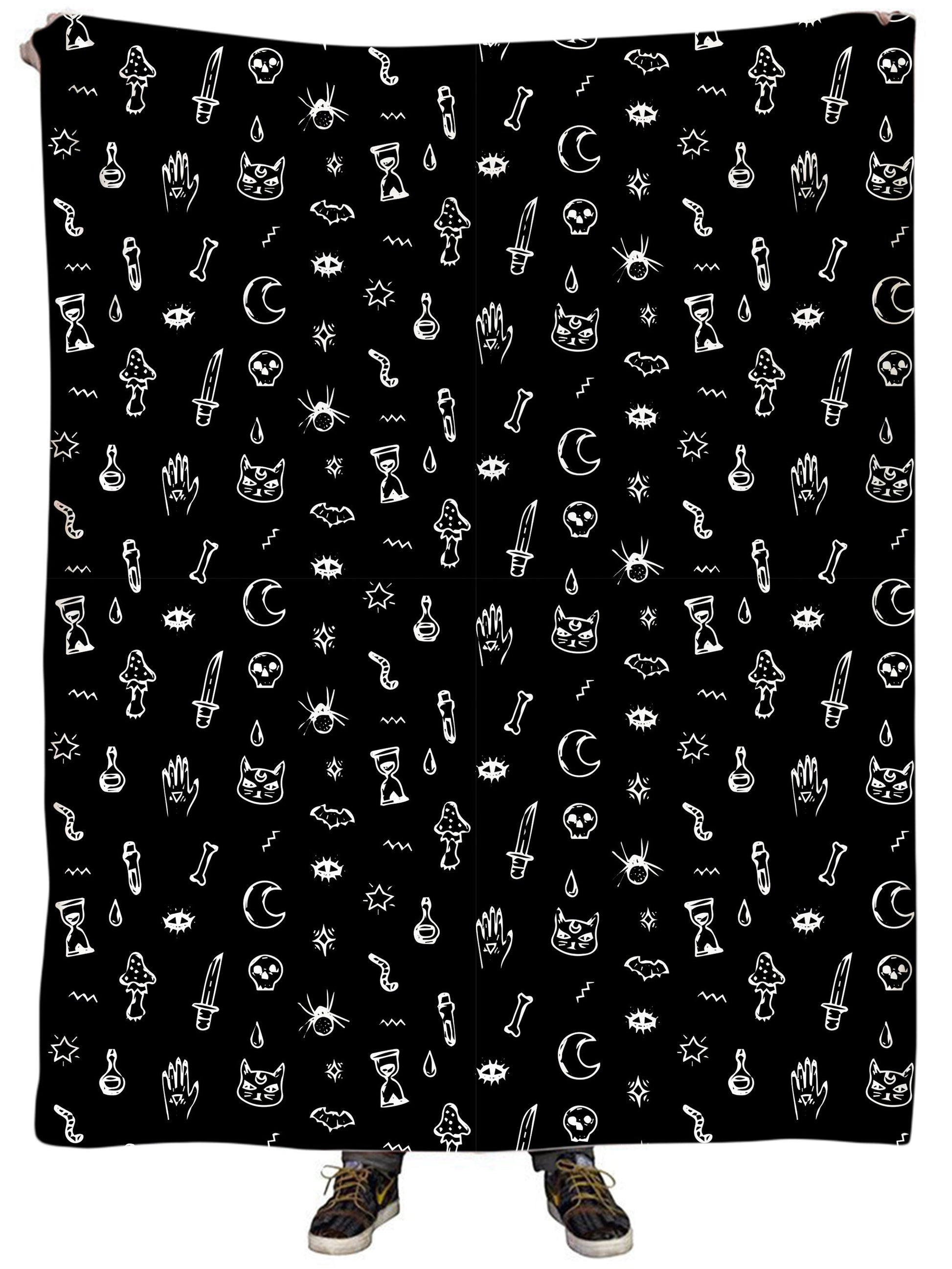 Black Pattern Plush Blanket, iEDM, | iEDM