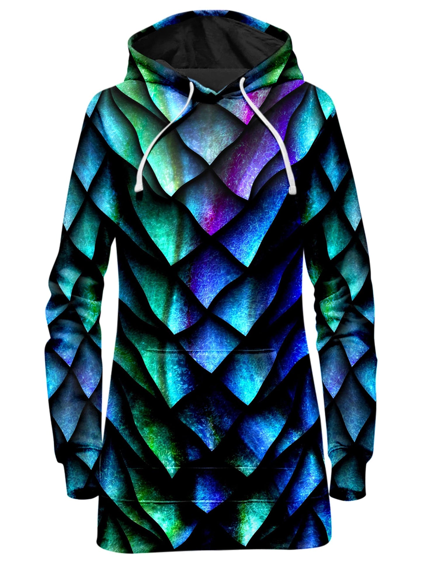 Dosed Dragon Scale Hoodie Dress and Leggings with PM 2.5 Face Mask Combo, iEDM, | iEDM
