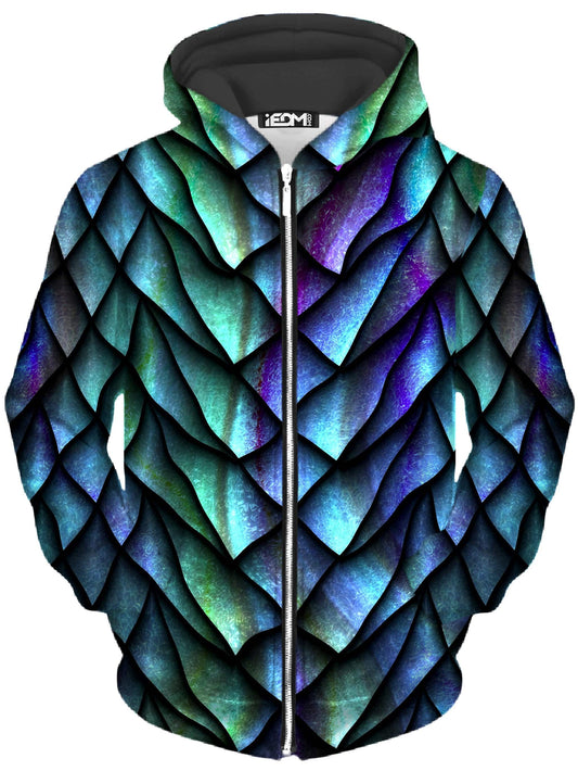 Dosed Dragon Scale Unisex Zip-Up Hoodie, iEDM, | iEDM