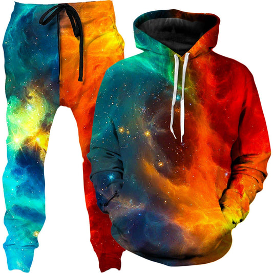 Fire and Ice Galaxy Hoodie and Joggers Combo, iEDM, | iEDM