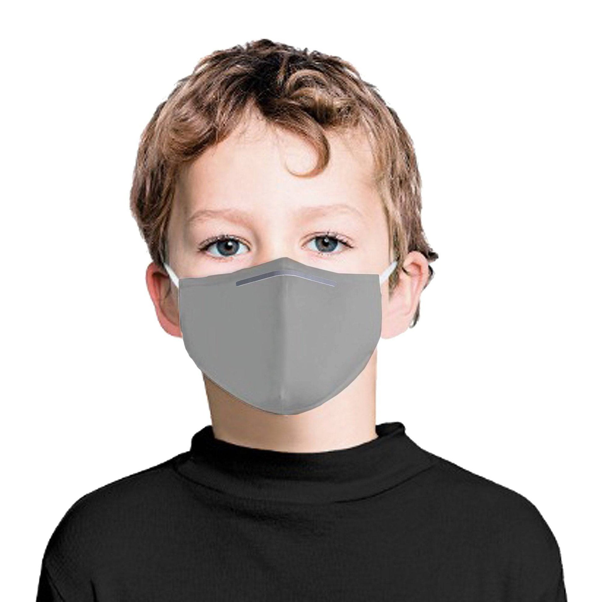 Grey Kids Face Mask With (4) PM 2.5 Carbon Inserts, iEDM, | iEDM