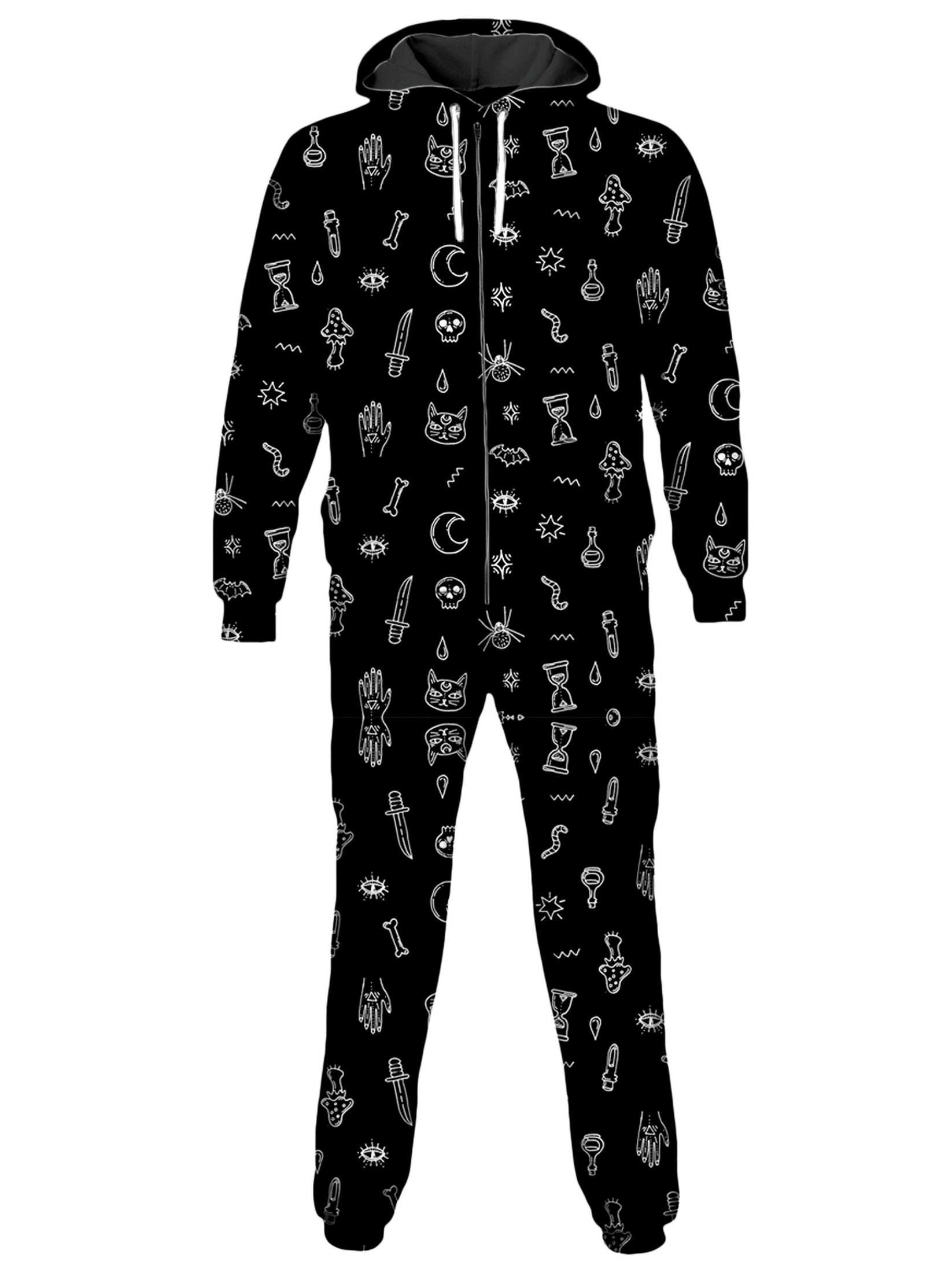 Halloween Pattern Black Onesie iEDM
