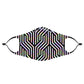 Holographic Modern Geometric Lines Black Face Mask With (4) PM 2.5 Carbon Inserts, iEDM, | iEDM