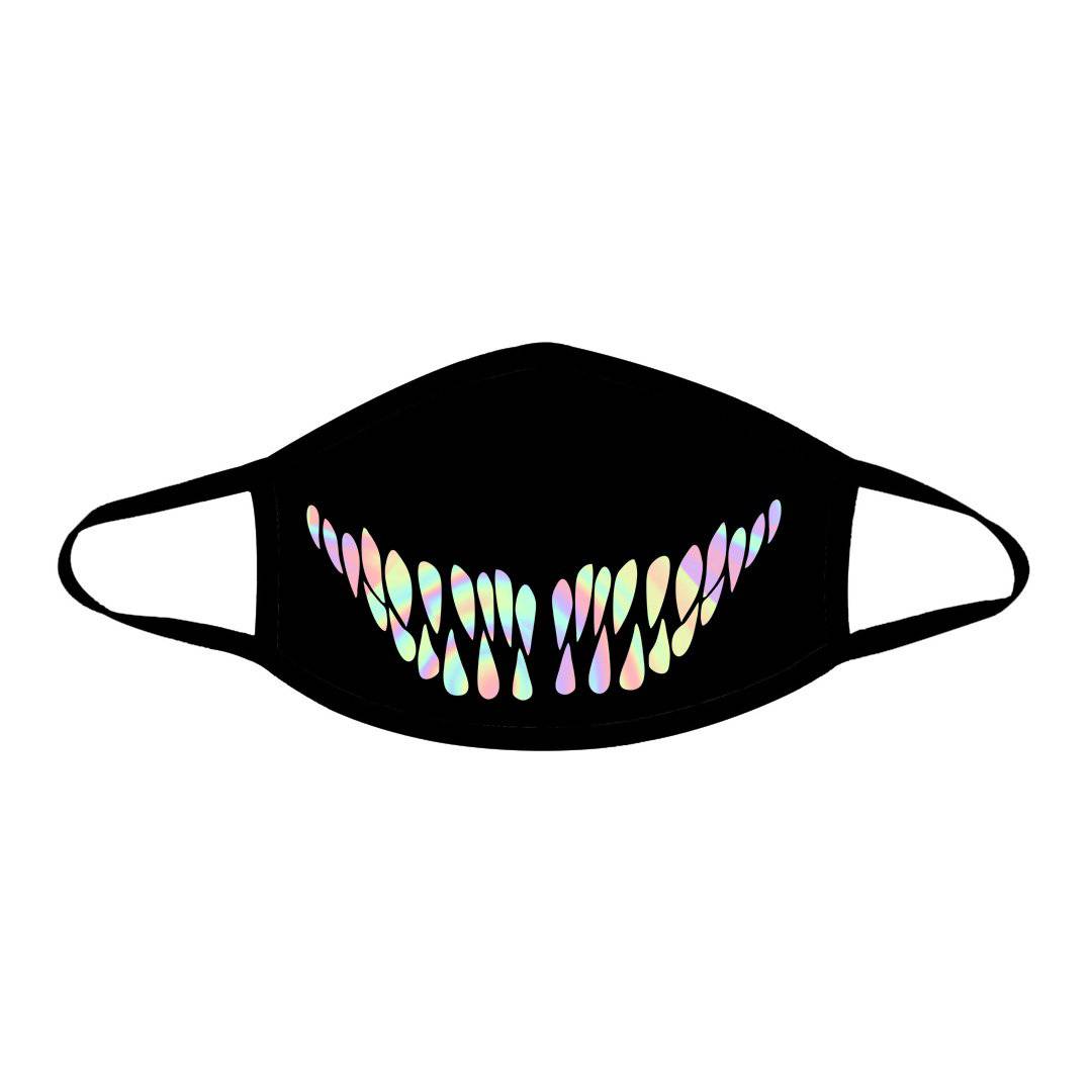 Holographic Teeth Cloth Face Mask, iEDM, | iEDM