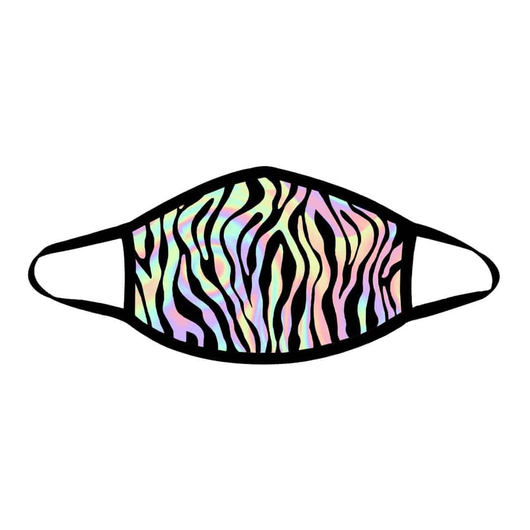 Holographic Zebra Cloth Face Mask, iEDM, | iEDM
