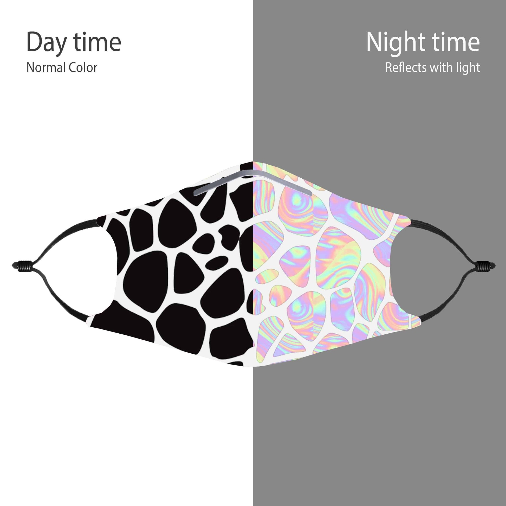 Light Reactive Dino Munch White Face Mask With (4) PM 2.5 Carbon Inserts, iEDM, | iEDM