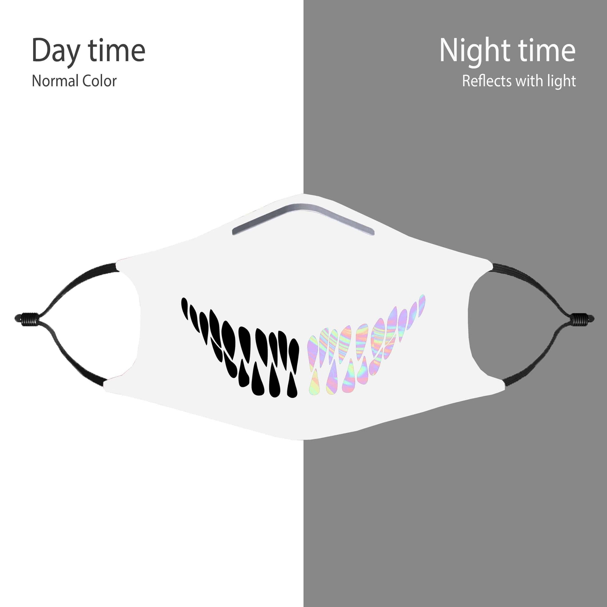Light Reactive Teeth White Face Mask With (4) PM 2.5 Carbon Inserts, iEDM, | iEDM