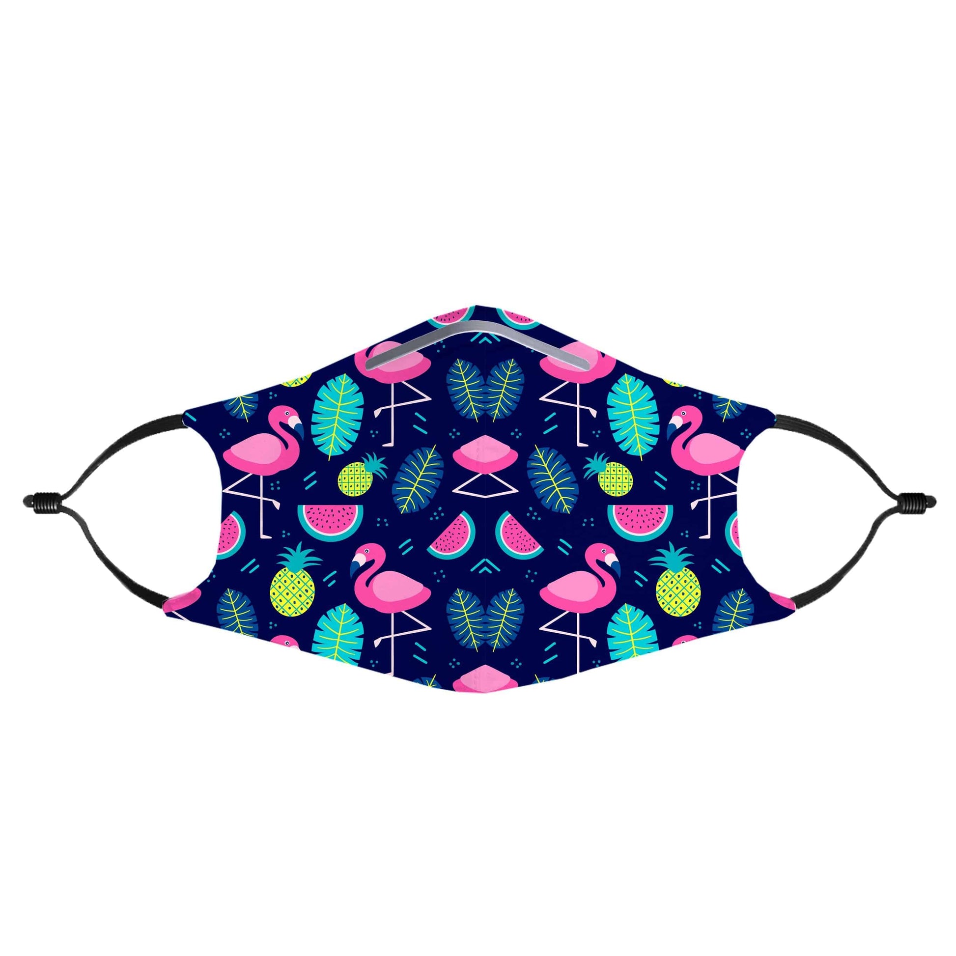 Neon Flamingos Face Mask With (4) PM 2.5 Carbon Inserts, iEDM, | iEDM