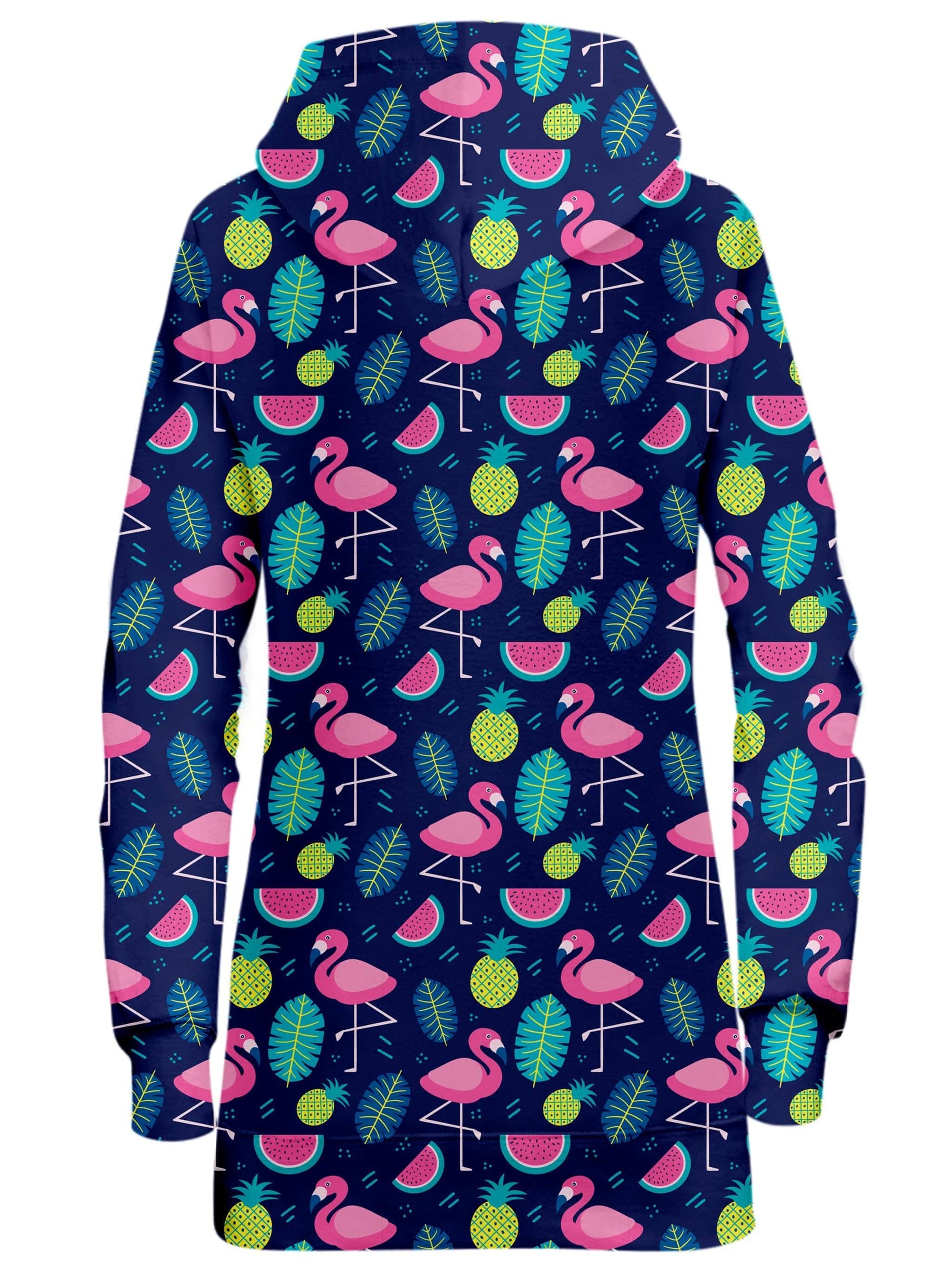 Neon Flamingos Hoodie Dress, iEDM, | iEDM