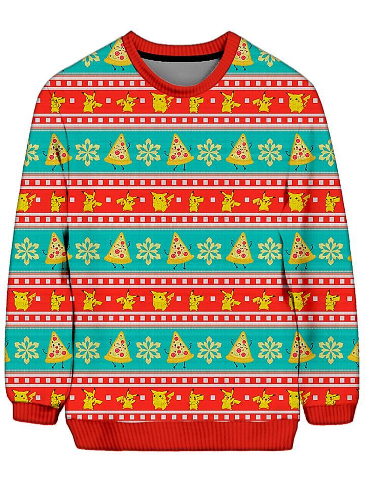 iEDM Pizza Pikachu Ugly Sweatshirt - iEDM