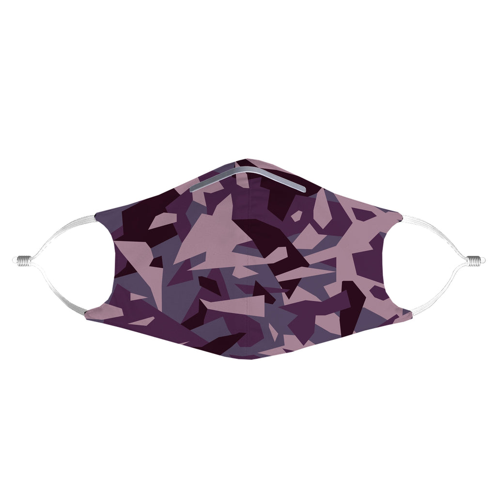 Purple Camo Face Mask With (4) PM 2.5 Carbon Inserts, iEDM, | iEDM