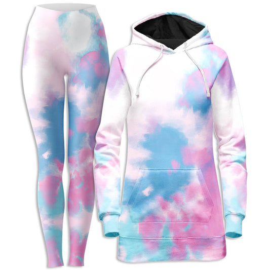 Purple Dye Hoodie Dress and Leggings Combo, iEDM, | iEDM