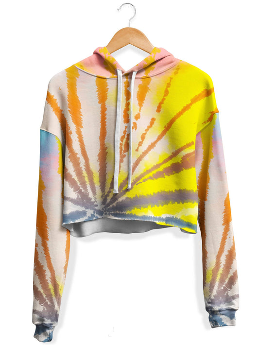 Sunrise Tie Dye Fleece Crop Hoodie, iEDM, | iEDM