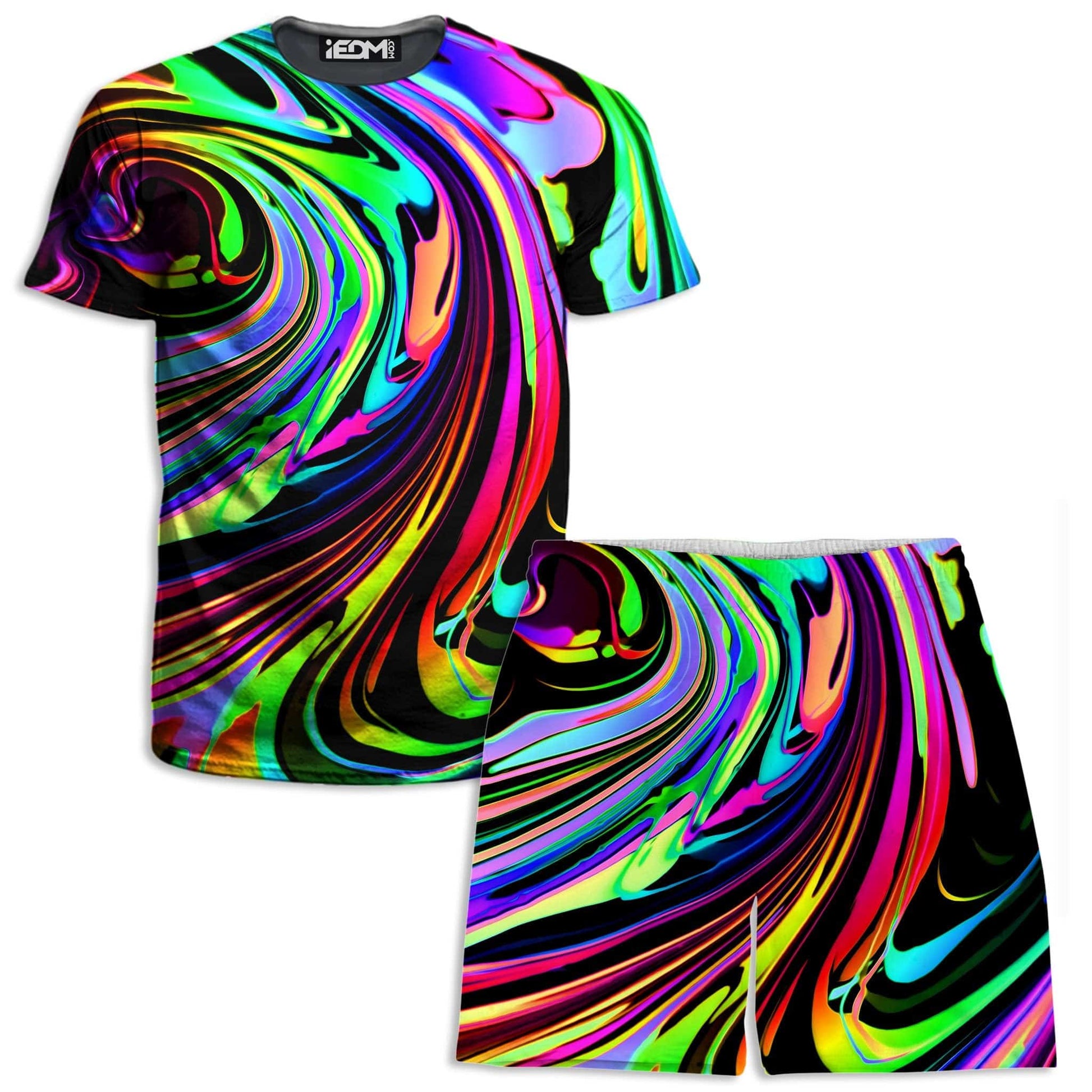 Cosmic Swirl T-Shirt and Shorts Combo, Psychedelic Pourhouse, | iEDM