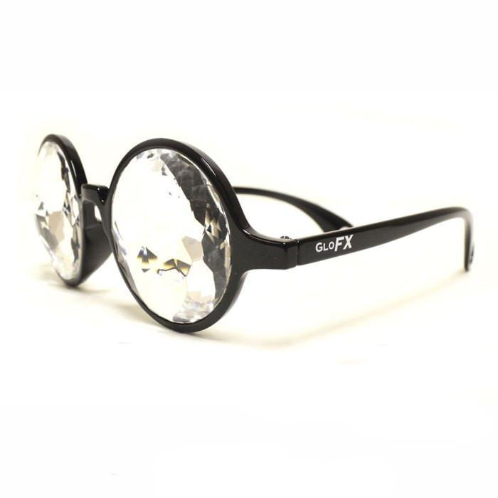 Black Kaleidoscope Glasses - Clear, Kaleidoscope, | iEDM