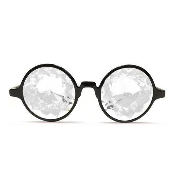 Black Kaleidoscope Glasses - Clear, Kaleidoscope, | iEDM