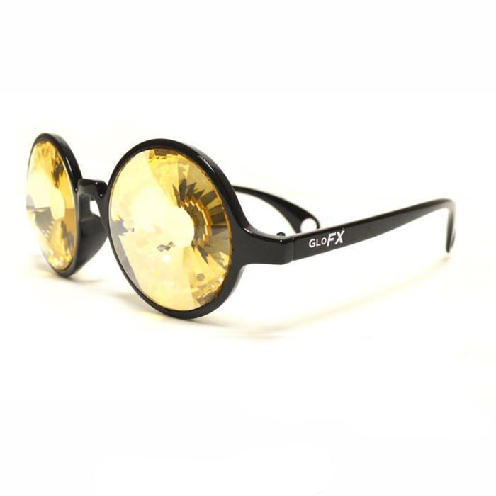 Black Kaleidoscope Glasses - Gold Wormhole, Kaleidoscope, | iEDM
