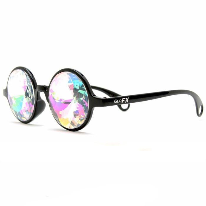 Black Kaleidoscope Glasses - Rainbow, Kaleidoscope, | iEDM
