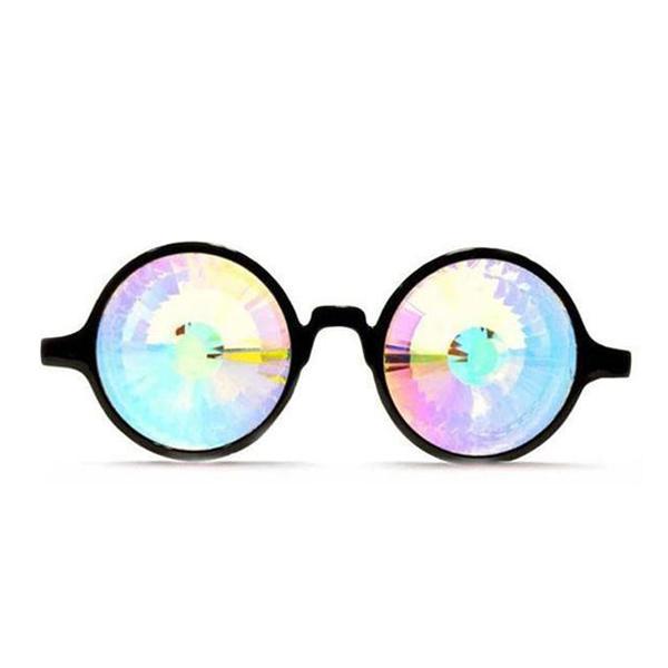 Black Kaleidoscope Glasses - Rainbow Wormhole, Kaleidoscope, | iEDM