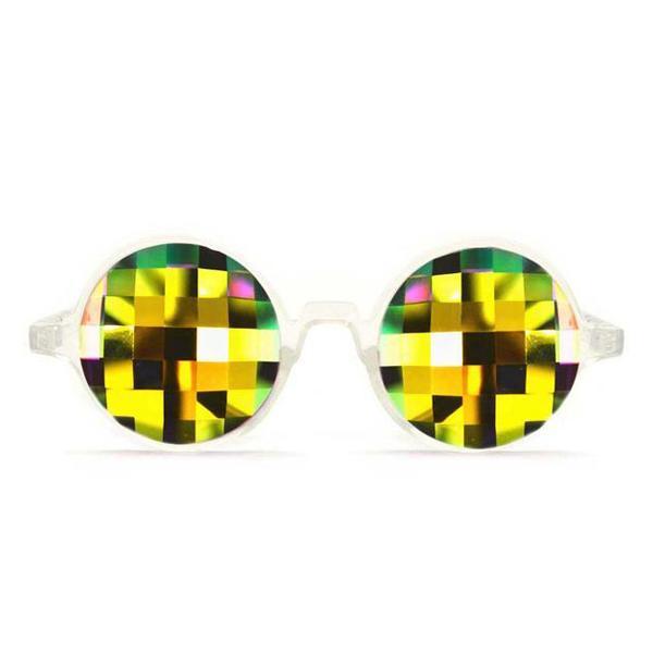 Clear Kaleidoscope Glasses - Rainbow Bug Eye - Flat Back, Kaleidoscope, | iEDM