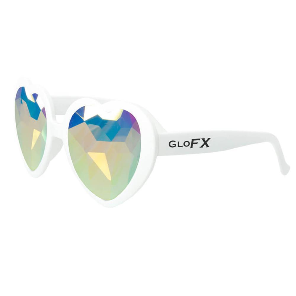 Heart Shaped Kaleidoscope Glasses - White, Kaleidoscope, | iEDM