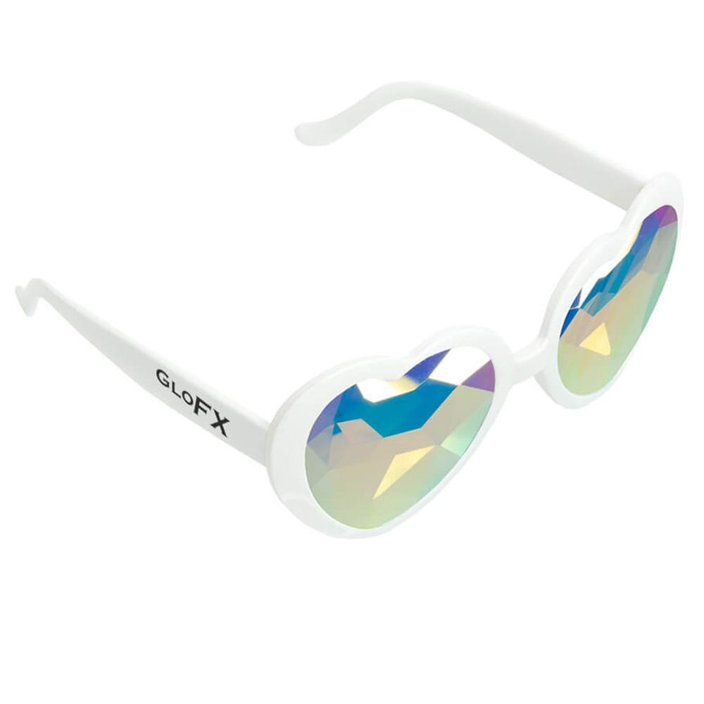 Heart Shaped Kaleidoscope Glasses - White, Kaleidoscope, | iEDM