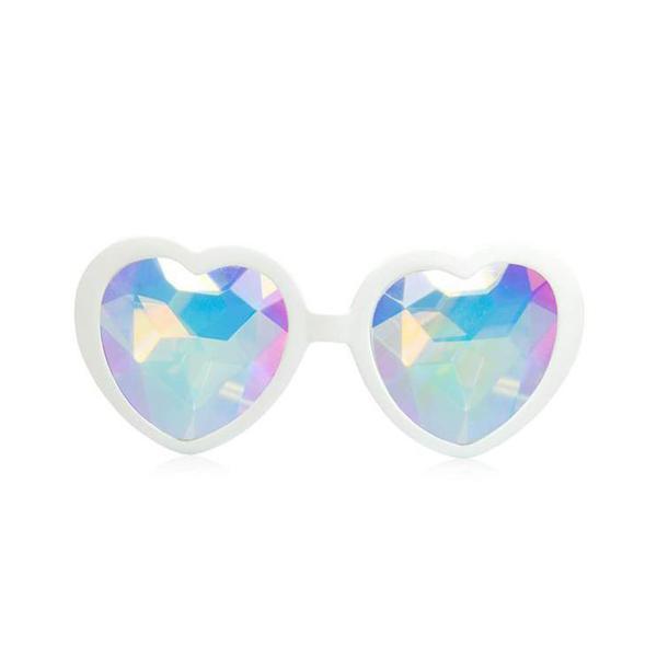 Heart Shaped Kaleidoscope Glasses - White, Kaleidoscope, | iEDM