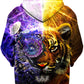 Bionic Tiger Unisex Zip-Up Hoodie, Lucid Eye Studios, | iEDM