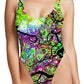 Radial Roots High Cut One-Piece Swimsuit, Lucid Eye Studios, | iEDM