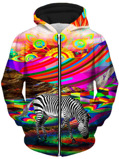 Lucid Eye Studios - Rainbow Land Unisex Zip-Up Hoodie