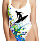 A Pollock's Point Break High Cut One-Piece Swimsuit, Marc Allante, | iEDM