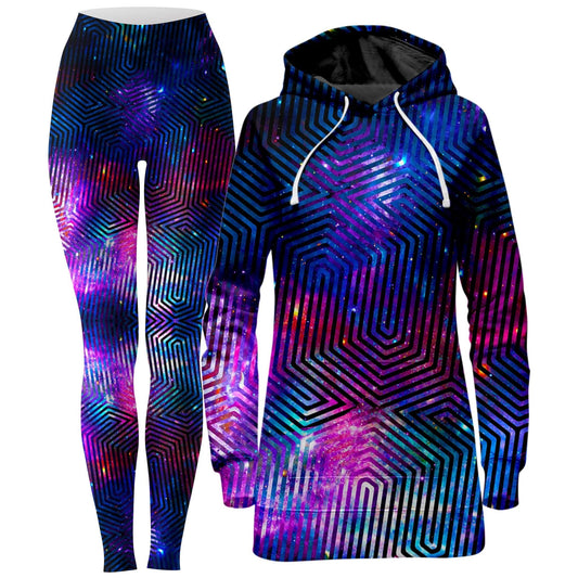 Celestial Finger Print Hoodie Dress and Leggings Combo, Noctum X Truth, | iEDM