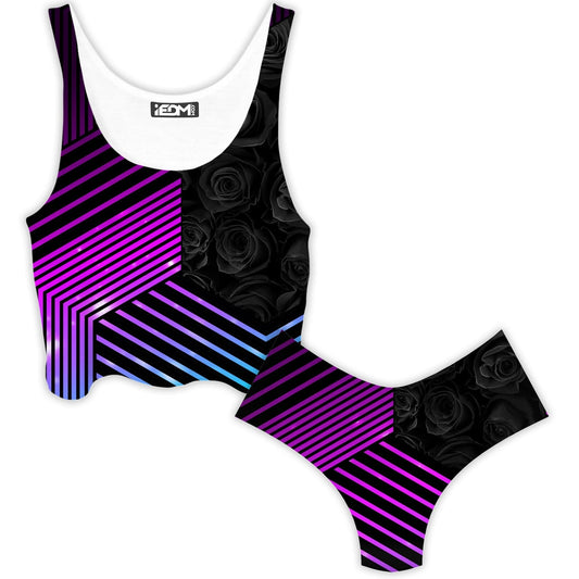 Connected Hex Crop Top and Booty Shorts Combo, Noctum X Truth, | iEDM
