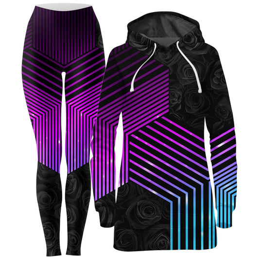 Connected Hex Hoodie Dress and Leggings Combo, Noctum X Truth, | iEDM
