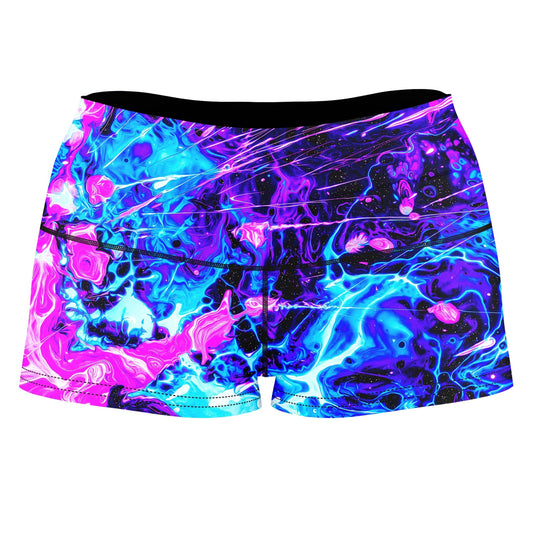 Cosmic Burst High-Waisted Women's Shorts, Noctum X Truth, | iEDM