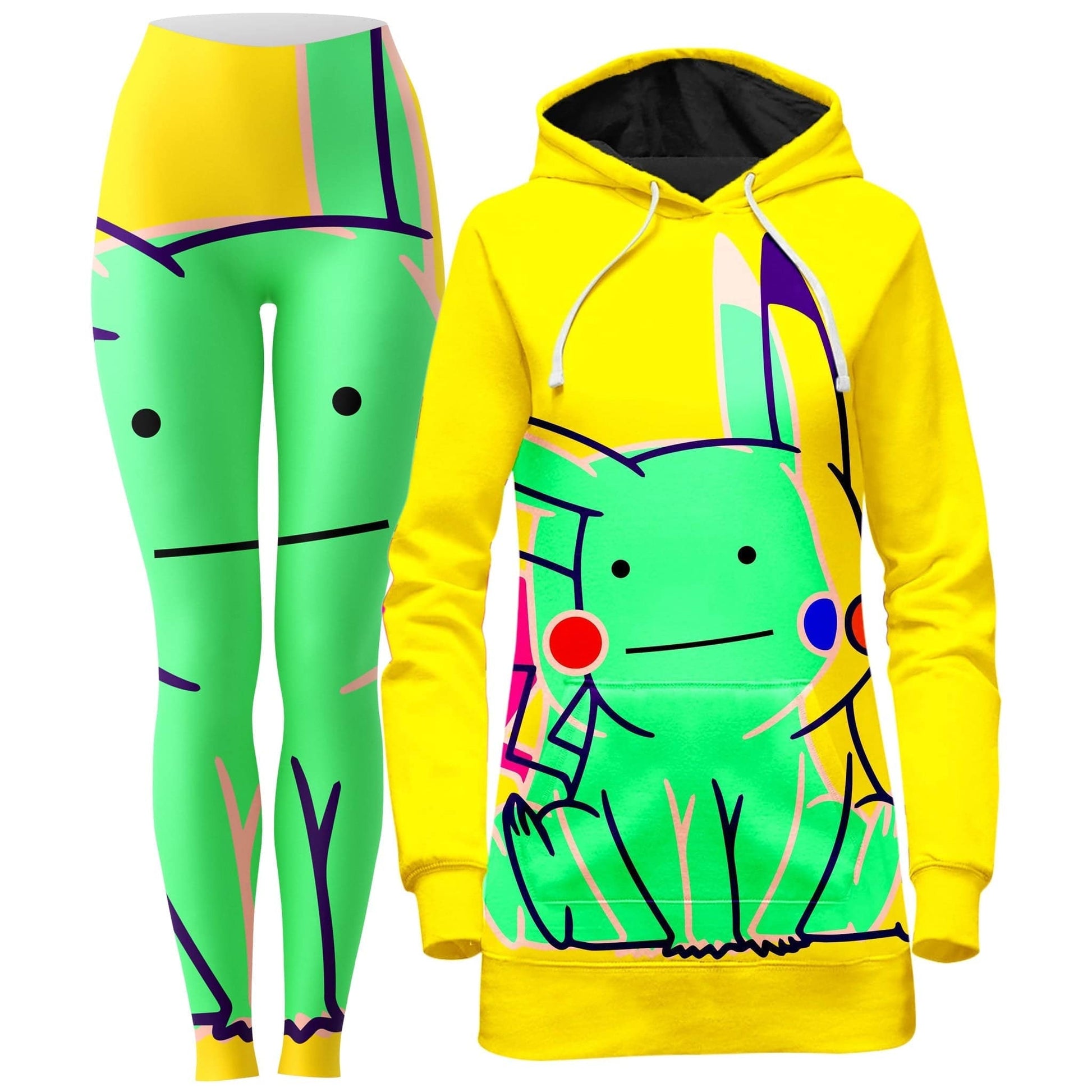 Ditto Pikachu Hoodie Dress and Leggings Combo, Noctum X Truth, | iEDM