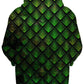 Noctum X Truth Galactic Dragon Scale Green Unisex Zip-Up Hoodie - iEDM