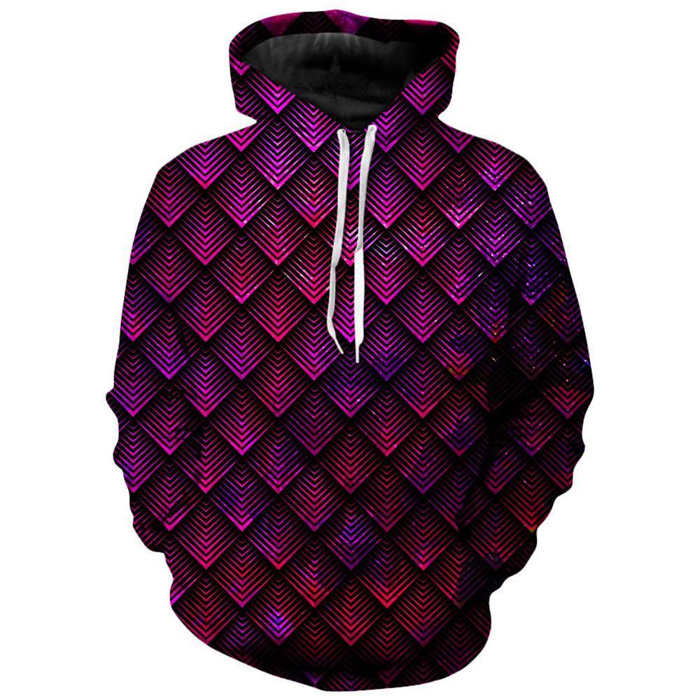 Noctum X Truth Galactic Dragon Scale Pink Hoodie and Joggers Combo - iEDM