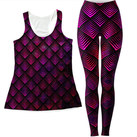 Galactic Dragon Scale Pink Women's Tank and Leggings Combo, Noctum X Truth, | iEDM