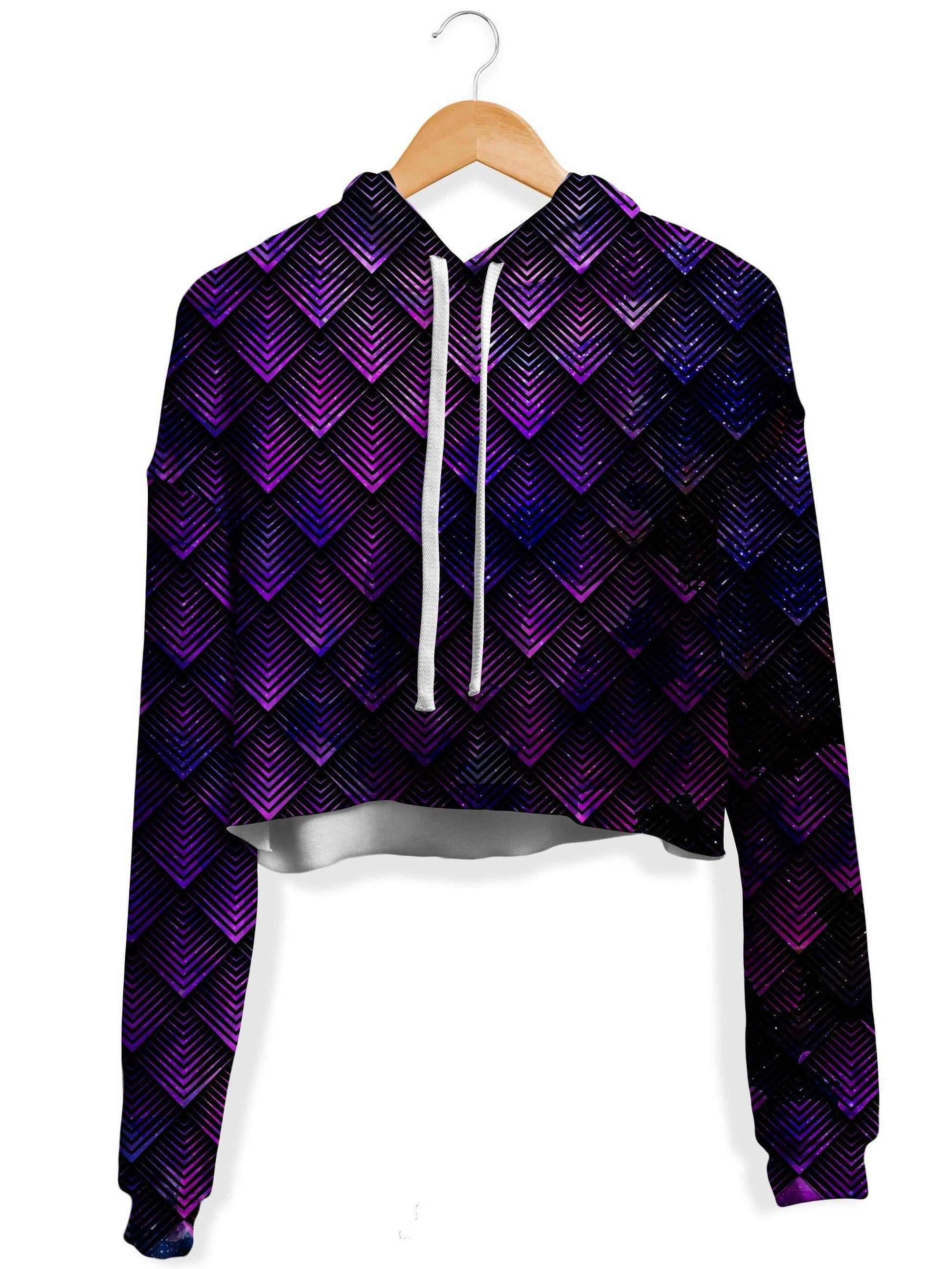 Galactic Dragon Scale Purple Fleece Crop Hoodie (Ready To Ship), Noctum X Truth, | iEDM