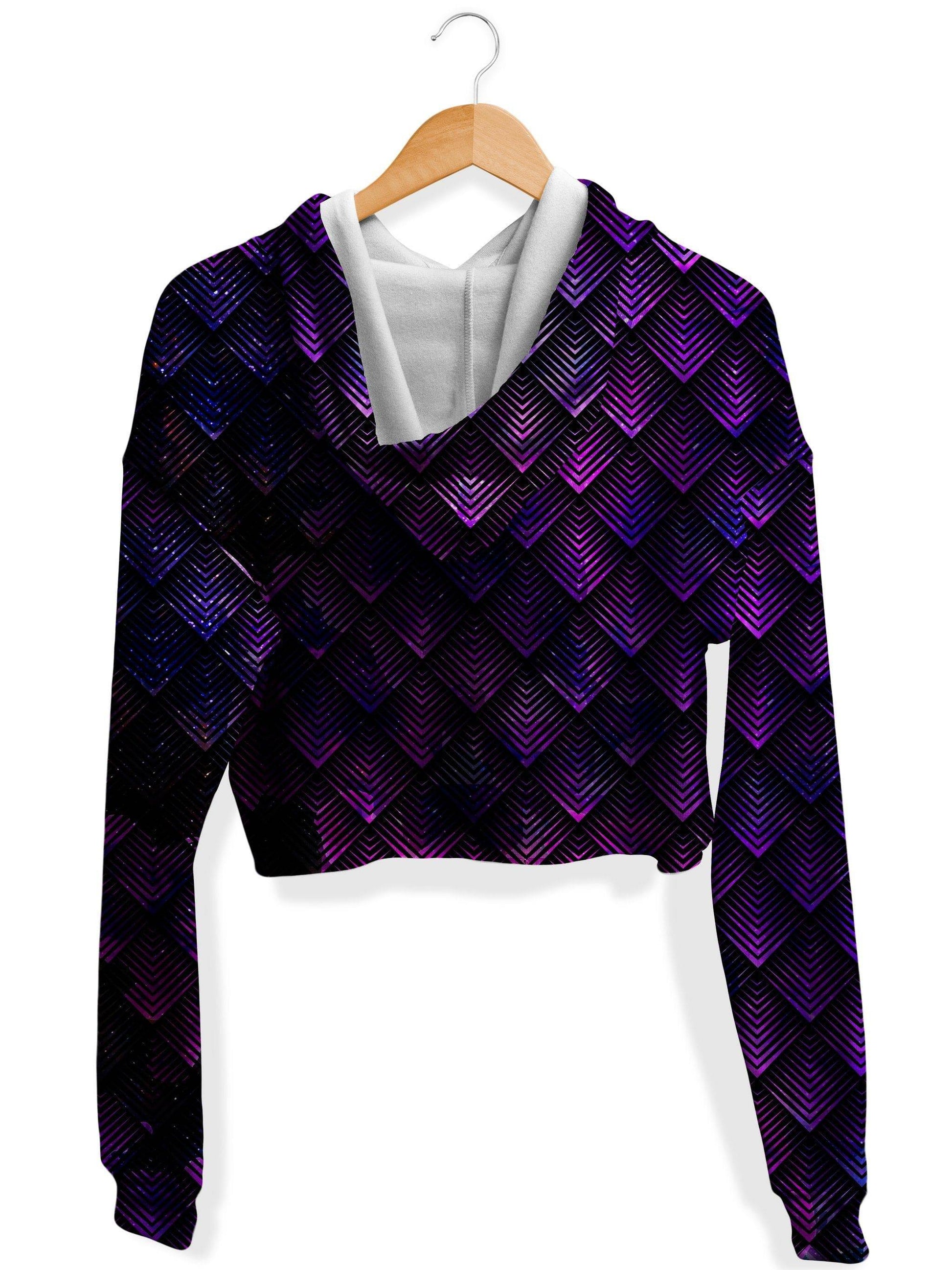 Galactic Dragon Scale Purple Fleece Crop Hoodie (Ready To Ship), Noctum X Truth, | iEDM