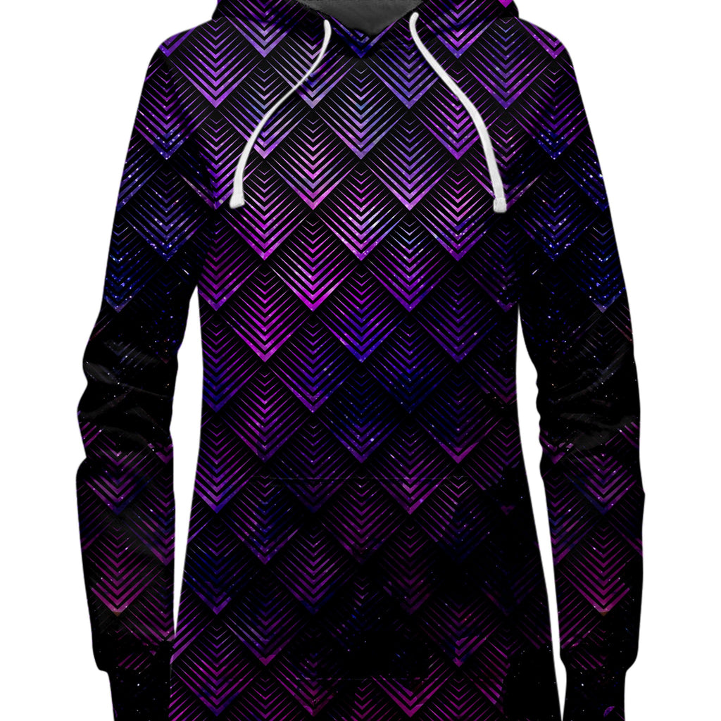Galactic Dragon Scale Purple Hoodie Dress, Noctum X Truth, | iEDM