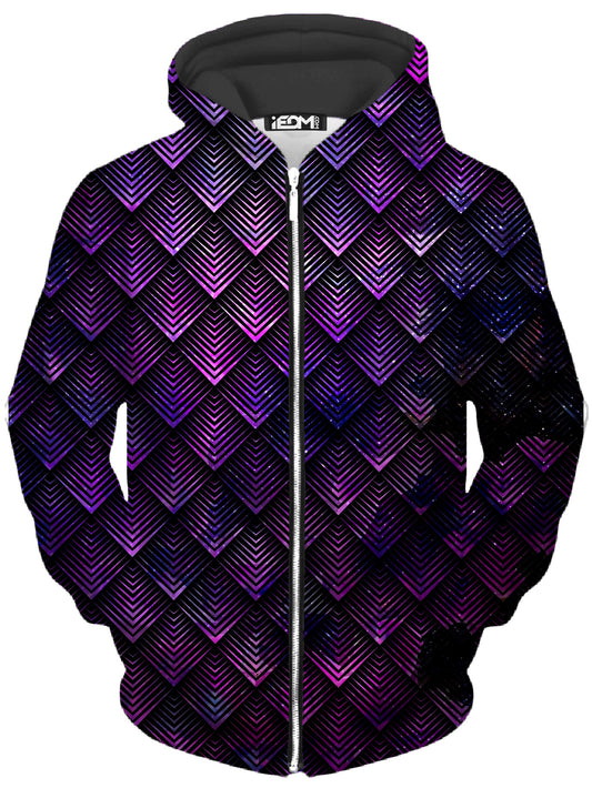 Galactic Dragon Scale Purple Unisex Zip-Up Hoodie, Noctum X Truth, | iEDM