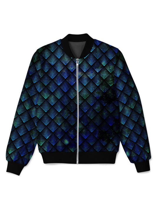 Galactic Dragon Scale Teal Bomber Jacket (Ready To Ship), Noctum X Truth, | iEDM