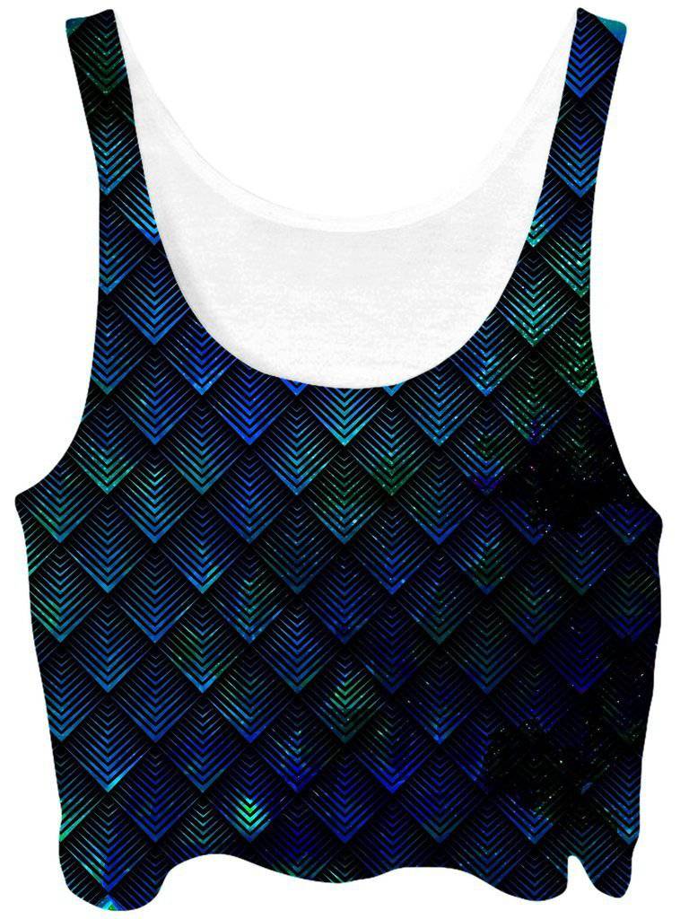 Galactic Dragon Scale Teal Crop Top and Booty Shorts Combo, Noctum X Truth, | iEDM