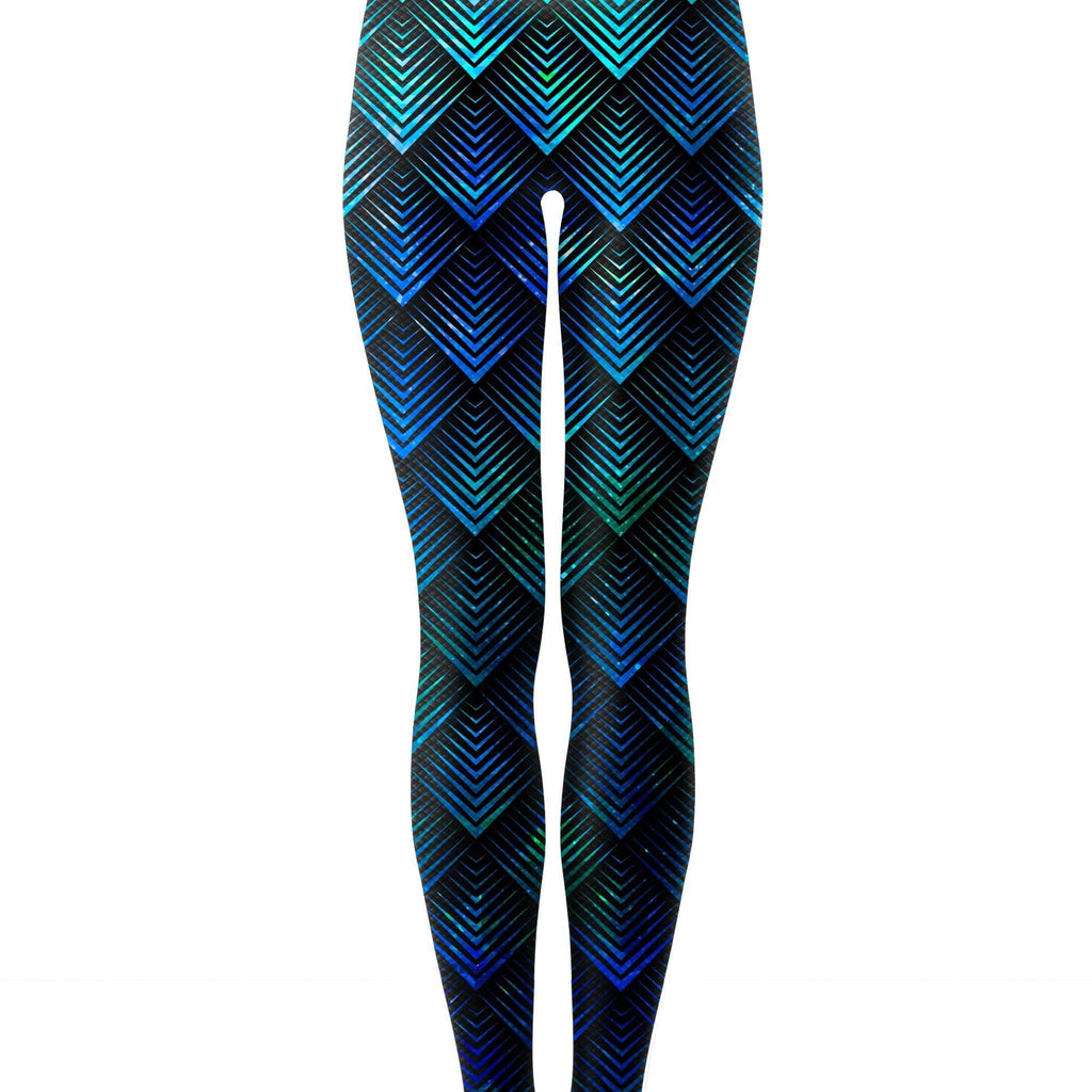 Galactic Dragon Scale Teal Foil Leggings, Noctum X Truth, | iEDM