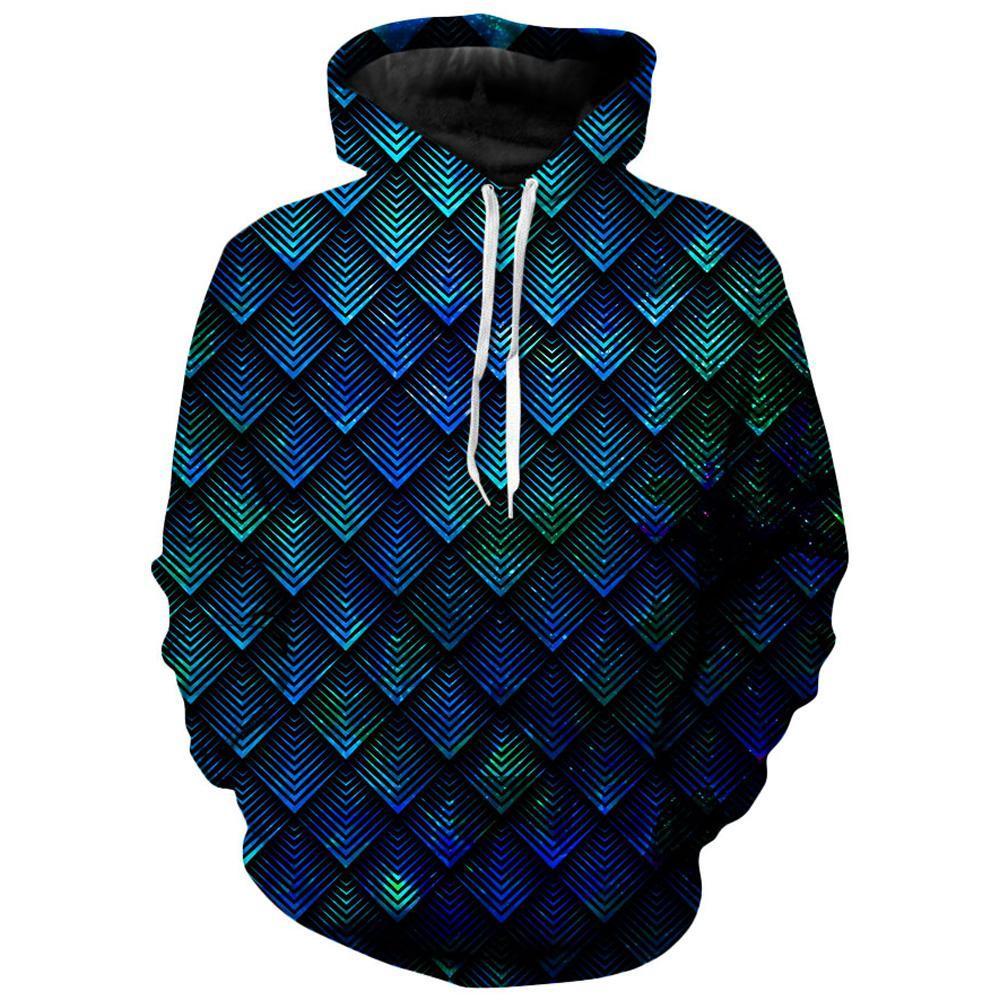 Noctum X Truth Galactic Dragon Scale Teal Hoodie and Joggers Combo - iEDM